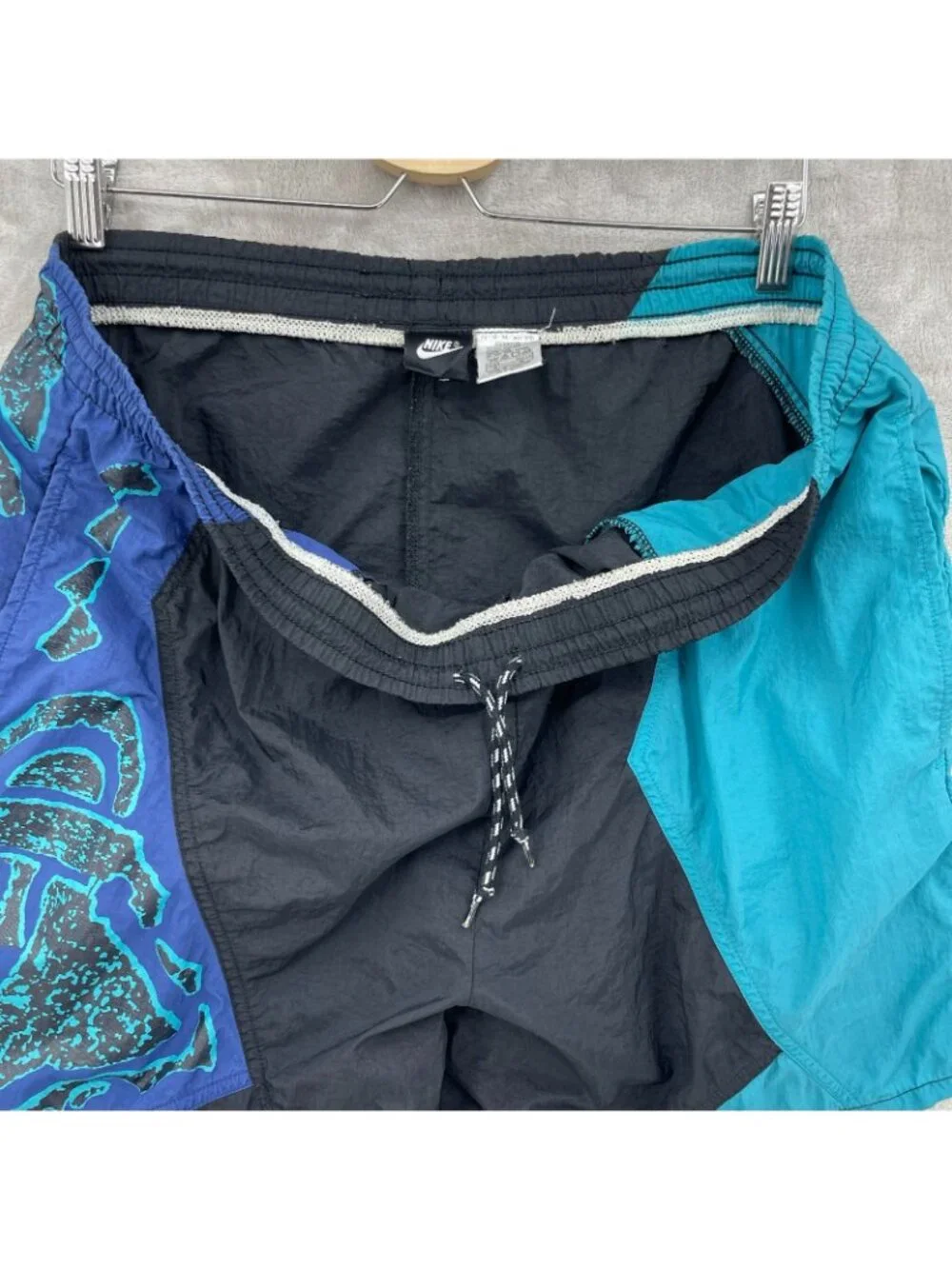 Vintage Nike 90s Nylon Swim Shorts Geometric Aztec Abstract Trunks
